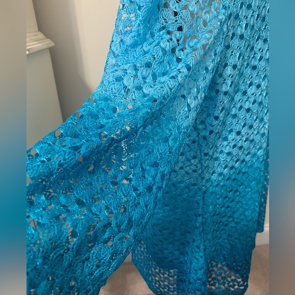 Kim Rogers 2X gorgeous aqua ombré lace outer layer too. Like new. - Picture 6 of 7
